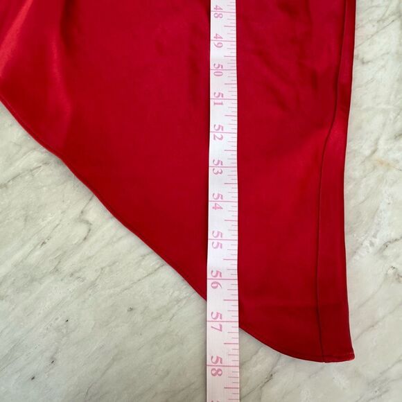 Halston Joellen Floral Detail Asymmetric Crushed Satin Halter Dress size 4 NWT - Picture 8 of 8